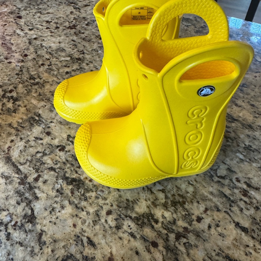 Brand New Crocs Kids Yellow Rain Boots